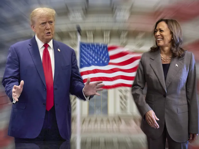 Candidates Trump and Harris
